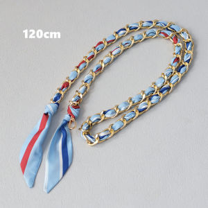 New Fashion Spring Woman Handbag Accessory Chains Detachable Long Cross body Cute Print Silk Straps Women Elegant Chain Bag Handles