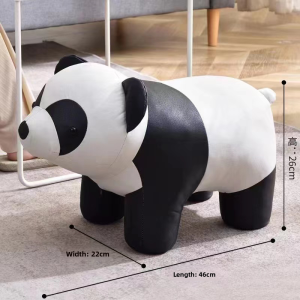Luxurious Panda Childrens Cartoon Footrest Animal Stool Solid Wood Small Stool Home Use Shoe Changing Stool Living Room Creative Ornament