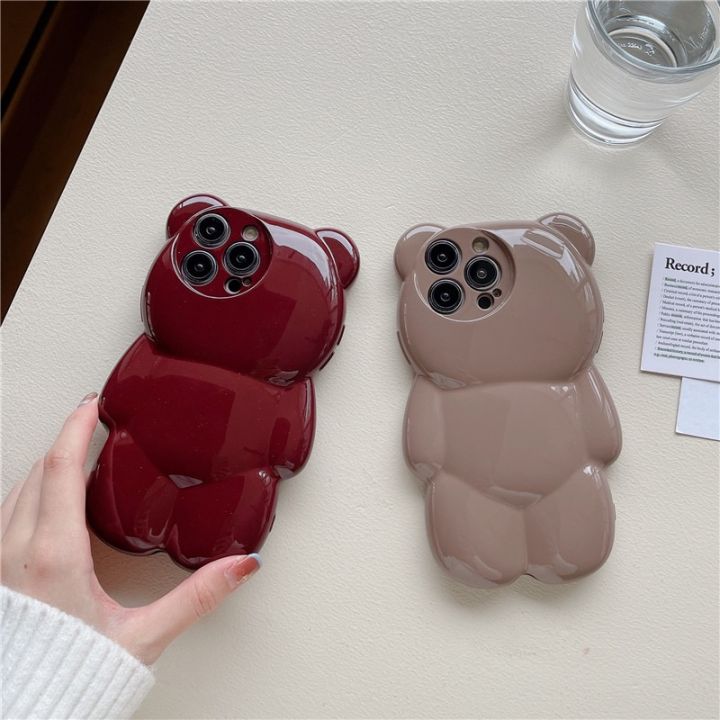 3D%20Teddy%20Bear%20Suitable%20For%20iPhone%2016%2014%20Pro%20Max%2012%2011%2015%20Silicone%20Fall%20Protection%20Case%20-%20Image%205