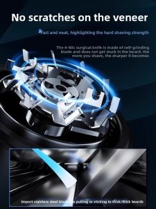 MONLEYTA | Portable Smart Electric Shaver German Precision Mini Cannon For Travel Mens Beard Trimmer Wireless Charging Aluminum Alloy Blade