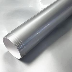 Ultra Glossy Silver Metallic Vinyl Wrap Film Roll With Air Release Self Adhesive Car Wrapping Motorcycle DIY Decal Sticker