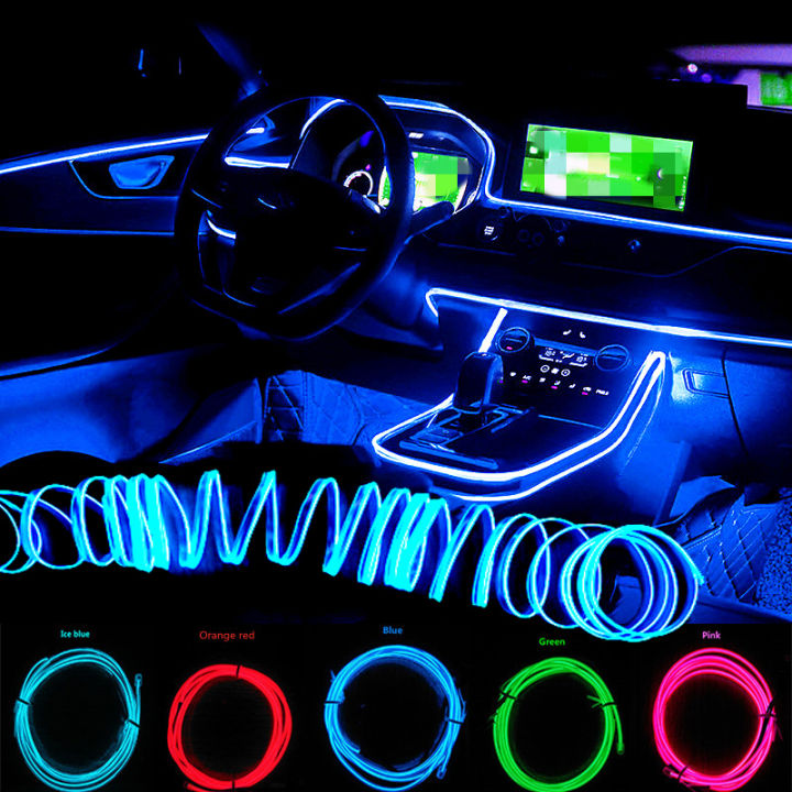 1m/3m/5m Neon LED Car Interior Lighting Strips Auto LED Strip Garland