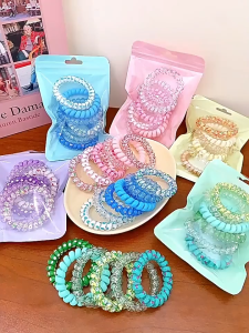 Harga Grosir - Ikat Rambut Spiral Lucu / Ikat Rambut Scrunchies Wanita / Gelang Rambut Spiral Trendy