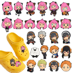 Hot Toys | New 24pcs Cartoon Anime Spy Family Series PVC Shoe Accessories Suitable For Hole Shoes And Beach Bags DIY Detachable Accessory