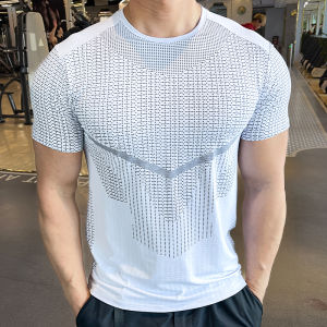 New Mens Fitness Clothing Quick Dry Tight Short Sleeve T-Shirt Running Training High Elastic Base Top Breathable Moisture Wicking