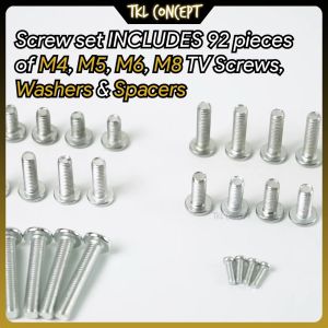 Universal TV Bracket Screw Mounting Hardware Pack For Samsung All TV LCD LED PLASMA M4 M5 M6 M8 Spacer Washer