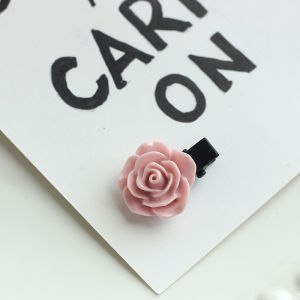 Mini Tea Rose Flower Hairpin Simulated Fresh out Original Design Hair Accessories Elegant Hair Clip for Girls