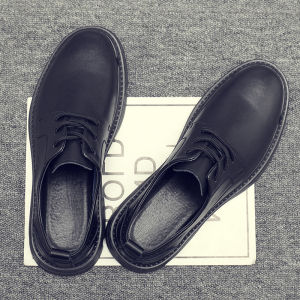 รองเท้าบู๊ทส์มาร์ตินหนังแท้สำหรับผู้ชาย ทรงลำลอง สไตล์อังกฤษ หัวโต ฤดูใบไม้ร่วง รองเท้าทำงาน รองเท้าหนังสำหรับใส่ไปทำงาน