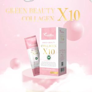 Collagen X10. Siêu Cốm Sủi Thủy Phân Đẹp Da Giảm Lão Hóa Green Beauty X10 Chính Hãng