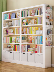 Steel Library Bookshelf Integrated Floor-standing Multi-layer Childrens Picture Book Rack Iron Art Bookcase Storage Shelf