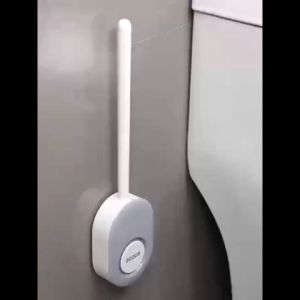 Ecoco Flat Toilet Brush with Holder for Narrow Space Magnetic Hanging Toilet Brush Wall Mounted