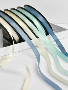 Zhuocai ริบบิ้นโพลีเอสเตอร์สองด้าน1ซม. กล่องของขวัญบรรจุภัณฑ์เครื่องประดับผมสำหรับทำเบเกอรี่ริบบิ้นหลากสีผูกผมโบว์