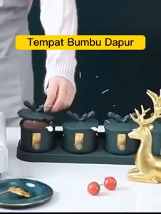 Tempat Penyimpanan Bumbu Dapur Minimalis Plastik Tempel Dinding TBD014
