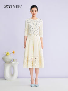 YINER | Elegant Printed Lyocell Silk Blended Knitwear