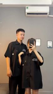 Áo sơ mi nam nữ form rộng tay lỡ local brand DOLARO chất lụa mềm phong cách hàn quốc đi học đi chơi dễ phối đồ