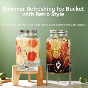 Glass Beverage Dispenser Multiuse Drink Container