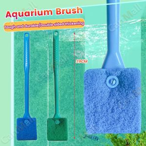 Double-Sided Aquarium Fish Tank Algae Cleaning Brush with Non-Slip Long Handle
