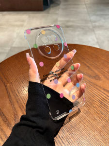 Ultra-Thin Transparent Shockproof Huawei Mate80 Phone Case Mens Womens Semi-Enclosed Design Simple Minimalist Polka Dot INS Style