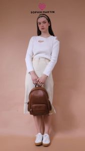 Tas Ransel Wanita Sophie Martin Paris Terbaru 2025 kekinian viral Promo Gagnier Brown dan Black Eksclusive Fashionable Sophie Sopie Sofie Baru Backpack Bag Sistersel
