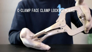 Remax C Locking Pliers 11 Inch C-Clamp Locking Pliers with Regular Tip and Swivel Pads Nickel Plated C Pliers 40-RP329