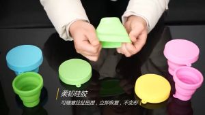 Reviln แก้วน้ำพับได้ ราคาถูกต้อง แก้วน้ำซิลิโคน ถ้วยยืดไสลด์ Silicone Folding Cup สำหรับการเคลื่อนไหวของการยืดหยุ่น