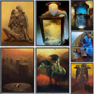Oil Painting By Numbers Kits Zdzislaw Beksinski Number Drawing Canvas DIY Pictures By Numbers Home Decor