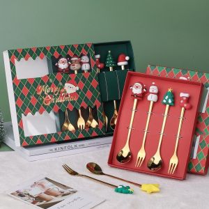 Christmas cutlery set Christmas spoons Christmas forks Christmas elements creative gifts customer souvenirs holiday souvenirs small gifts