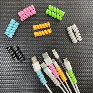 Combo 2 dụng cụ bảo vệ dây sạc vỏ bọc dây cáp sạc điện thoại hình xoắn ốc chống đứt dây gãy vỏ nhựa