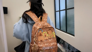 MODERNLUX Large Capacity Capybara Backpack Breathable Cartoon Student Schoolbag Cute Nylon Book Bag