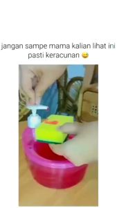 Tempat Sabun Cair Cuci Piring Bentuk Bulat Soap Pump Dispenser 2in1 1000ml + Sponge Wadah Sabun Viral [BISA COD]