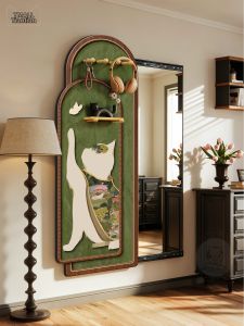 HAOJIUBUJIAN | Retro Style Hidden Sliding Full-length Mirror