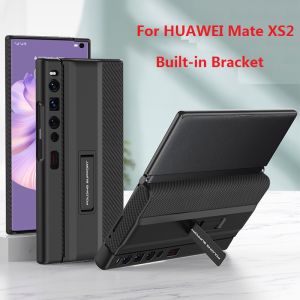 Fashion PU Leather Mobile Phone Case for HUAWEI Mate XS 2Built-in Folding BracketKickstandAnti-DropAnti-ScratchAnti-FingerprintHigher Lens ProtectionHW XS2 Shockproof Cover - 4 Colors