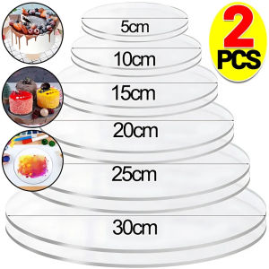 6 Sizes Round Acrylic Cake Disc Baking Insert Boards Reusable Blank Cake Discs for Layered Cake Disk Base Decoration Supplies