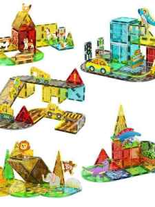 Educational Strong Magnetic Building Blocks City Crane Engineering Vehicles