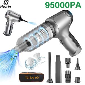 Máy Hút Bụi Ô Tô Cầm Tay Không Dây Cao Cấp 95000PA Máy Thổi Không Dây Vòi Phun Đa Năng Để Vệ Sinh Gia Đình & Xe Hơi