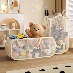 2/3grids Toys Storage Basket Large Capacity Laundry Basket Multifunctional Childrens Dolls Breathable Storage Basket Mesh Bag