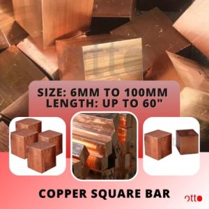 Copper Pure Copper Square Bar -1/2 inches/ 3/4 inches / 1inch / 1-1/4inches square