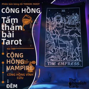 VIKAMA Tarot Queen Dark Gothic Tấm Thảm Polyester Trang Trí Tường Phòng Khách Thiền Phòng Chủ Đề Bí Ẩn