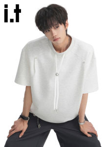 izzue | Punk Style Deco-stitching Short Sleeve T-shirt