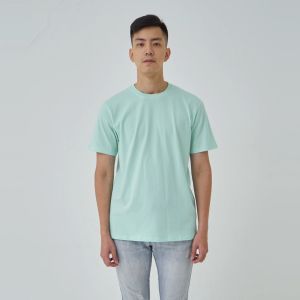 Kaos Polos Pria Oneck Lengan Pendek Bahan Katun Combed 30s Warna Mint