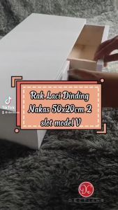 DEcTionS Rak Laci Tempel Dinding Nakas 50x20cm 2 Slot V Kotak Penyimpanan Minimalis Estetik