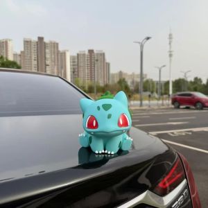 Creative Pokemon Car Decorations 13cm Cute Sitting Mysterious Frog Seed Dolls Car Rear Seat Decoration Uv Processed Plastic