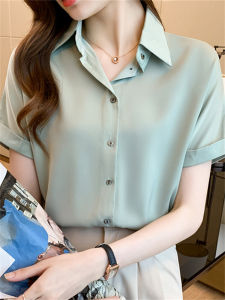 White Loose Short Sleeve Polo Neck Shirt for Women Summer New Style Fashionable Korean Version Versatile Casual Ladies Top