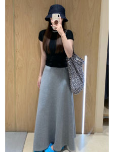 YUEZHONGWEI | Slim Fit Short Sleeve T-Shirt Womens Black Half High Collar Waist-Cinching Summer Unique Beautiful Short Top Korean Style