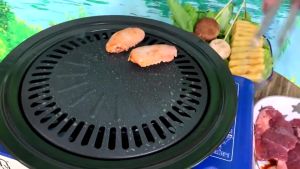 Panggangan BBQ 32Cm Ultra Grill Pan Alat Pemanggang Bulat Anti Lengket Alat Panggang Daging Bulat Kompor Ala Korea Anti Lengket Serbaguna