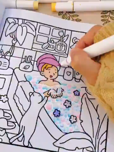 Little Corner Coloring Book Cute Comfy Multi-scenario Graffiti Book For Kid Relaxation Hobby for Toddlers Preschool Creative Educational Doodles Book DIY Safe Non-Toxic Can Be Used For Drawing With Pencils / Acrylic