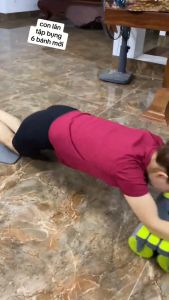 Con Lăn Tập Bụng Trợ Lực 6 Bánh 8 Đệm Máy Tập Bụng Dụng Cụ Plank trợ lực kéo về dụng cụ tập bụng giảm mỡ bụng hiệu quả bền đẹp