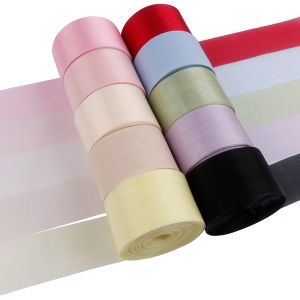 22meters/Roll 4cm Solid Color Chiffon Silk Satin Ribbons Handmade DIY Craft Gift Box Wrapping Wedding Party Decoration Materials