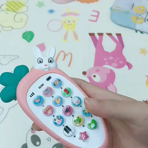 Điện thoại đồ chơi hình cà rốt cho bé có đèn nhạc – Điện thoại phát âm thanh đồ chơi giáo dục sớm