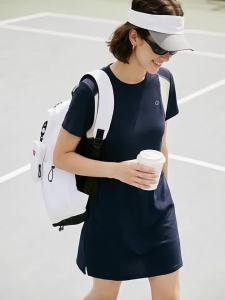 Color Block Breathable Straight Shoulder Slightly Loose Dress